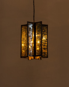 Distressed Glass Pendant Rectangle Panel Lamp