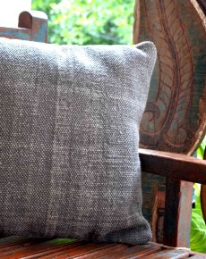 Plain Grey Woven Cushion