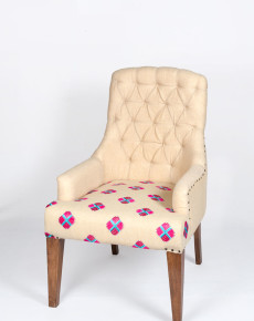 Upholstered Dining Chair With Arm With Linen Fabric
