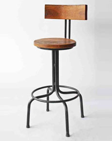 Iron Bar Stool With Back Rest
