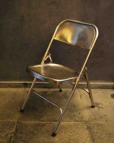 Iron Folding Chair Nickel Finish