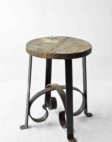 Iron Stool With Wooden Top