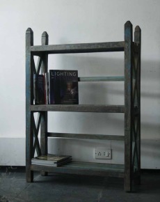 Wooden Shelf With Distressed Finish