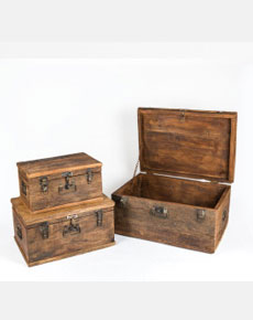 Distressed Wooden Trunks