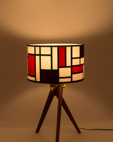 Meridian Lampshade with Wooden Tripod